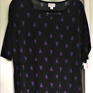 LuLaRoe NWT S Irma ~ black with purple design ~